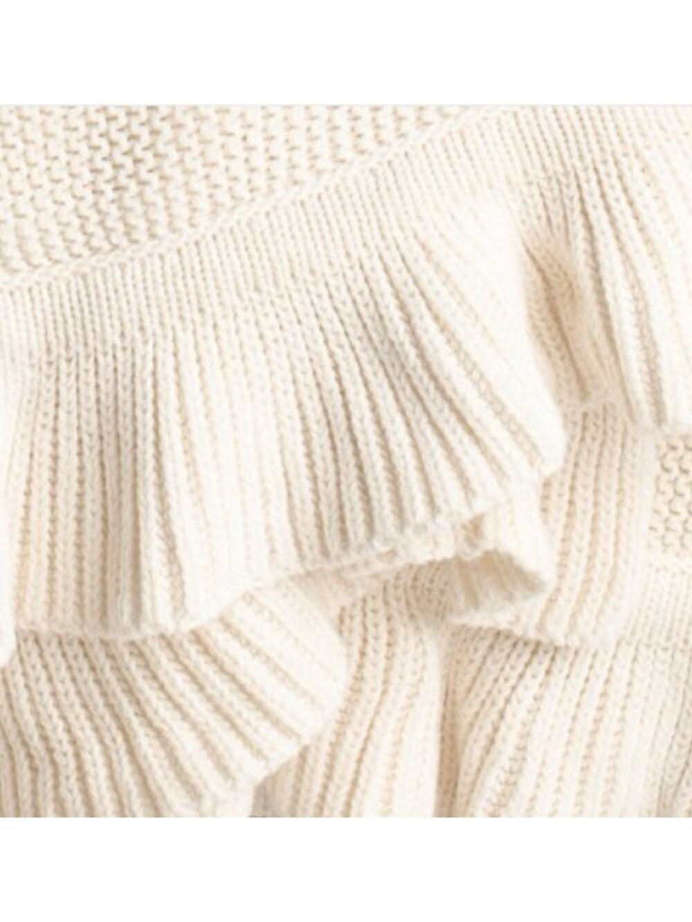 KASSATEX Pure Cotton Cozy Knit Ruffle Throw - Picture 3 of 3